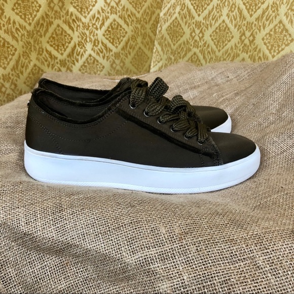 olive green platform sneakers